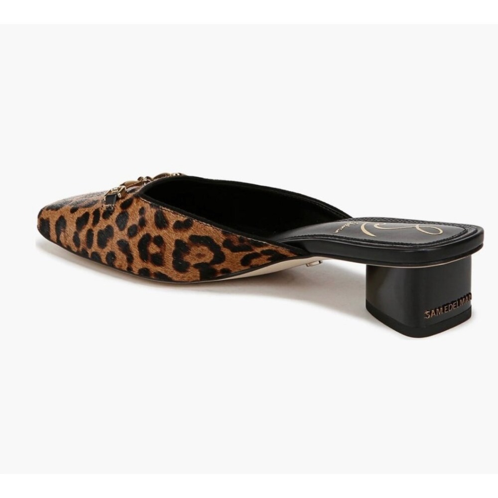 New Sam EdelmanWomen's Ollie Square Toe Mule In Tan Leopard Print Size 6.5 - Picture 4 of 12